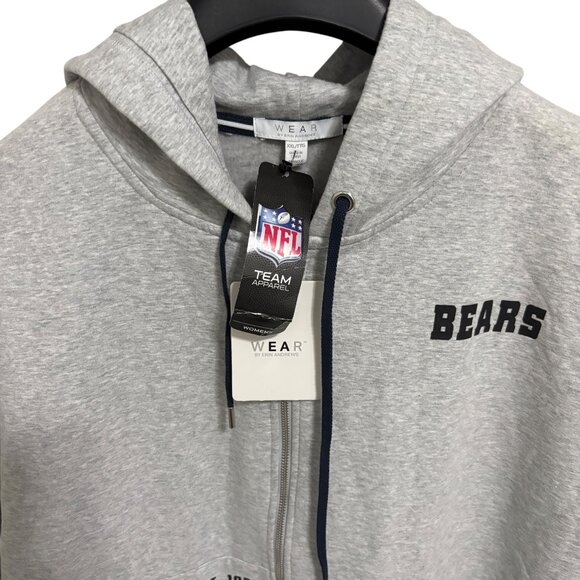 Chicago Bears Full Zip Hooded Sweatshirt Jacket Wome Size XXL Gray Blue - Picture 6 of 7